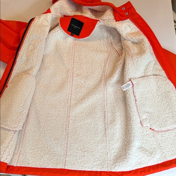 Talbots Women's Orange Hooded Raincoat - Picture 6 of 8